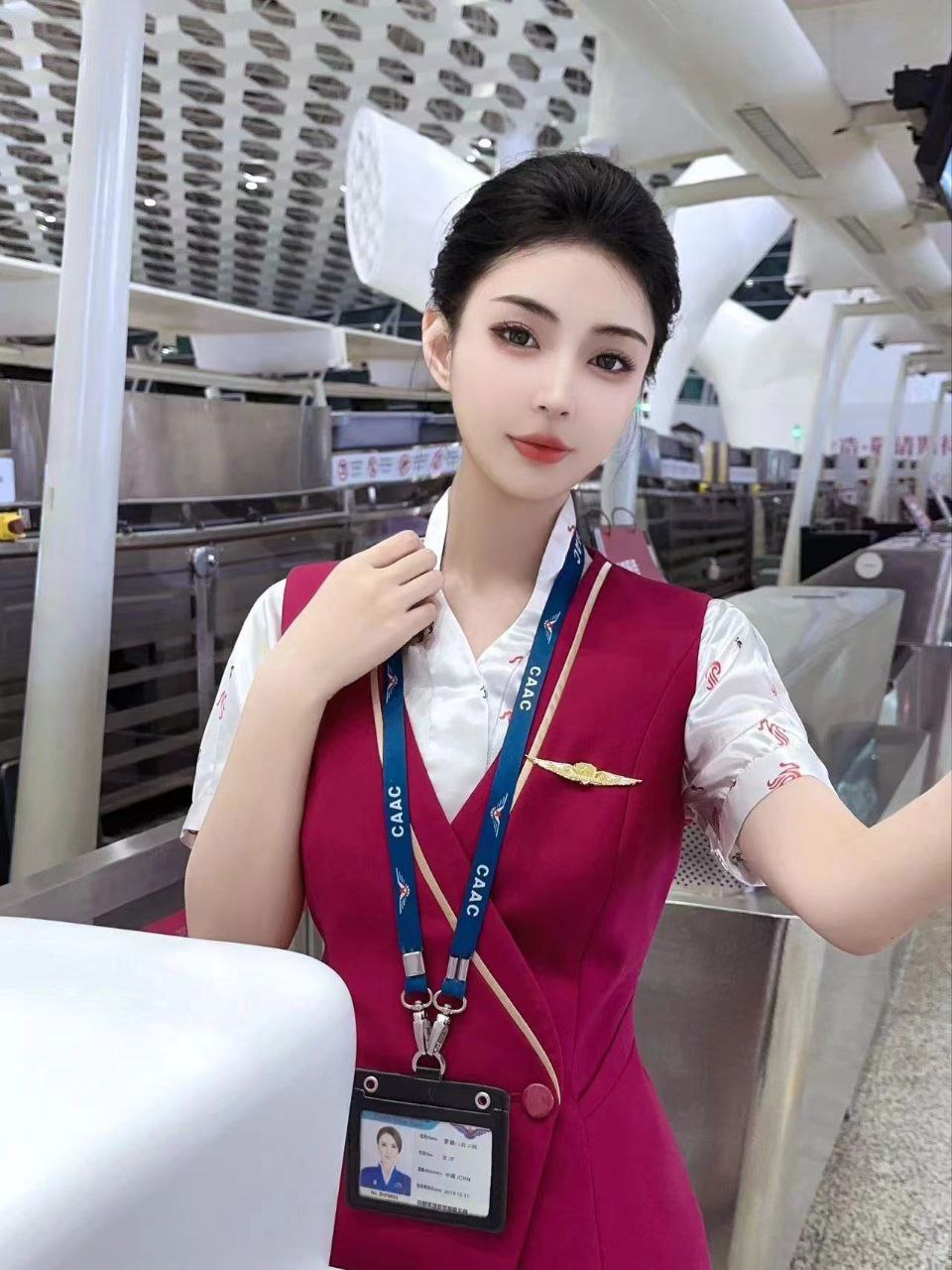 珠海外围南航在飞空姐长相甜美